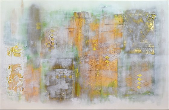 Patina Verde  - Abstract Art - Acrylic Painting - Canvas Art - Framed Painting - Abstract Painting - Industrial Art