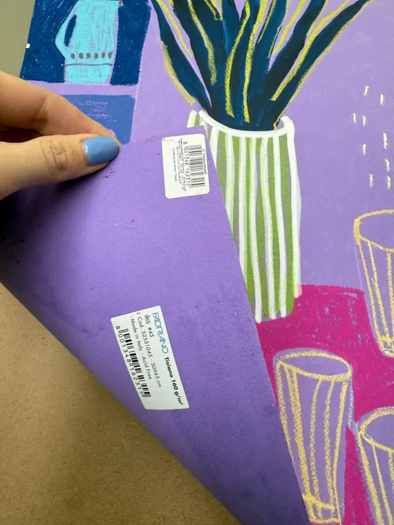 Pink Tulips and Purple Morning