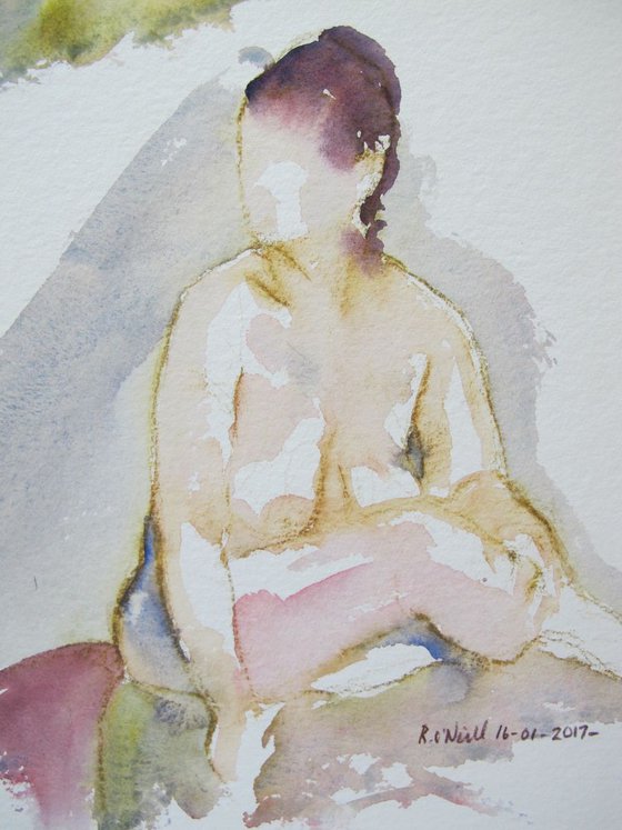 Seated female nudes