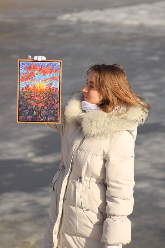Sunset in the Buckwheat field