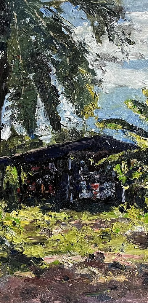 Behind the House in Afternoon Light by Sarawut Donrasri