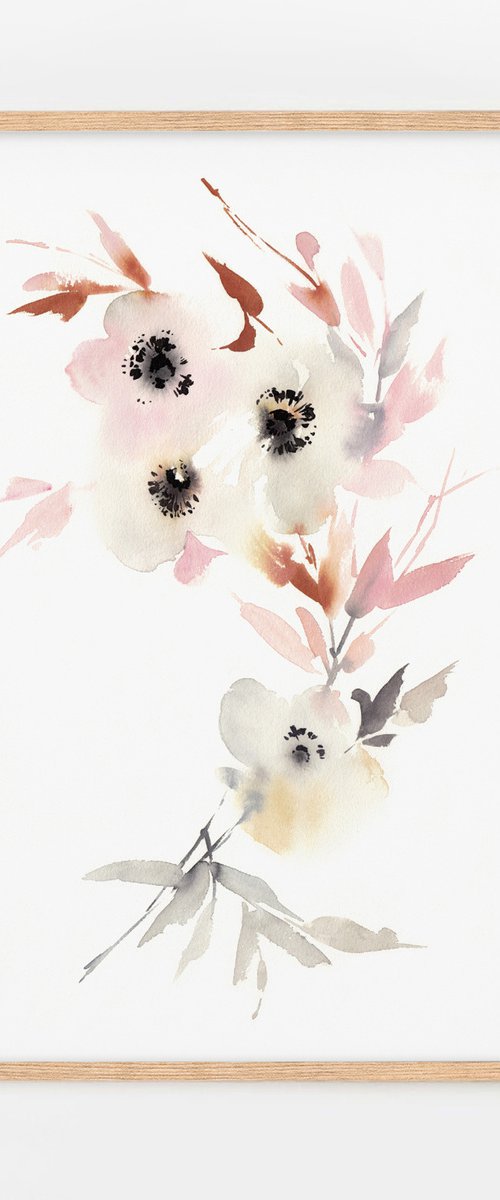 Blush Pink Anemones by Anja Boban