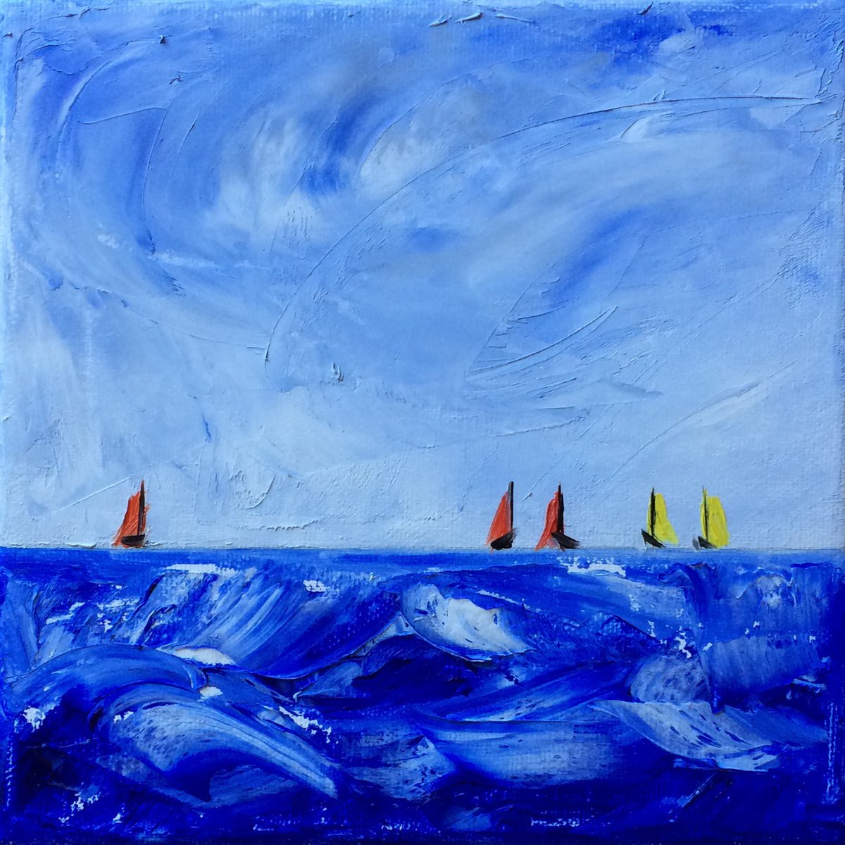 Abstract Acrylic Painting By Alexander Titorenkov, 8 X 8, Abstract Xvi, Original Artwork