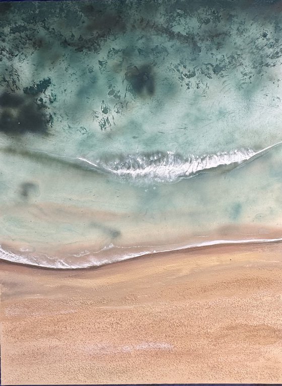Whitsundays green beige golden sand set of 2