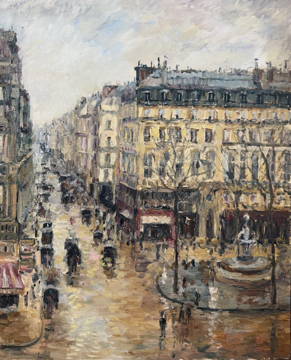 Impressionistic Cityscapes Oil Painting By Liubou Sas, 22 X 18", Oldparis, Original Artwork