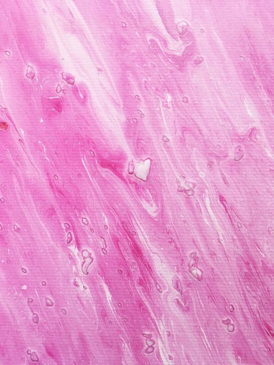 "Pink Snowstorm" - FREE SHIPPING to the USA - Original Abstract PMS Acrylic Painting - 16 x 20 inches