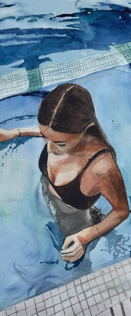 A girl in swimming pool by Irina Ponna