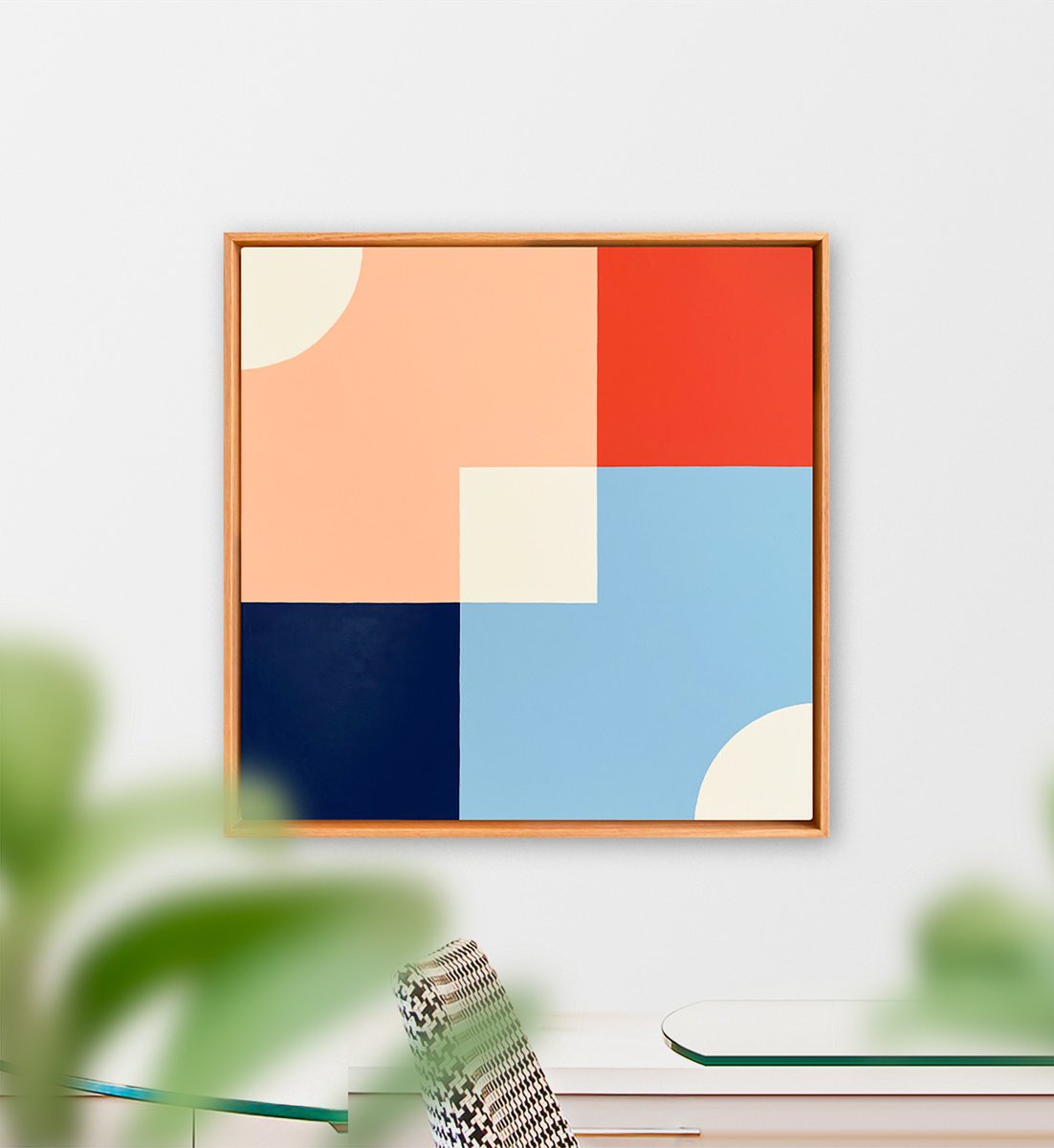 Geometric Abstract Acrylic Painting By Liam Roberts, 25 X 25", Liminal, Original Artwork