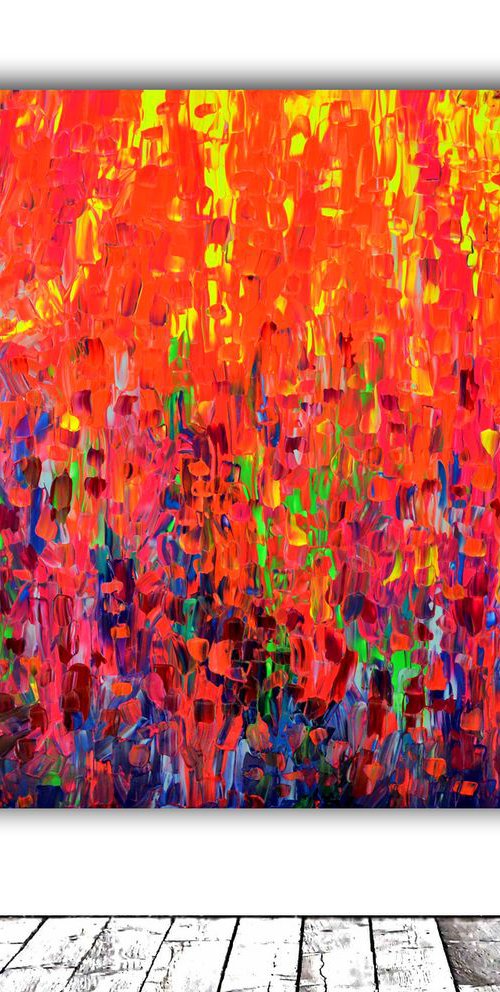 The Happiness of a Gypsy Tent - XXL 120x100 cm Big Painting, - Large Canvas Abstract Painting - Ready to Hang, Canvas Wall Decoration by Soos Tiberiu