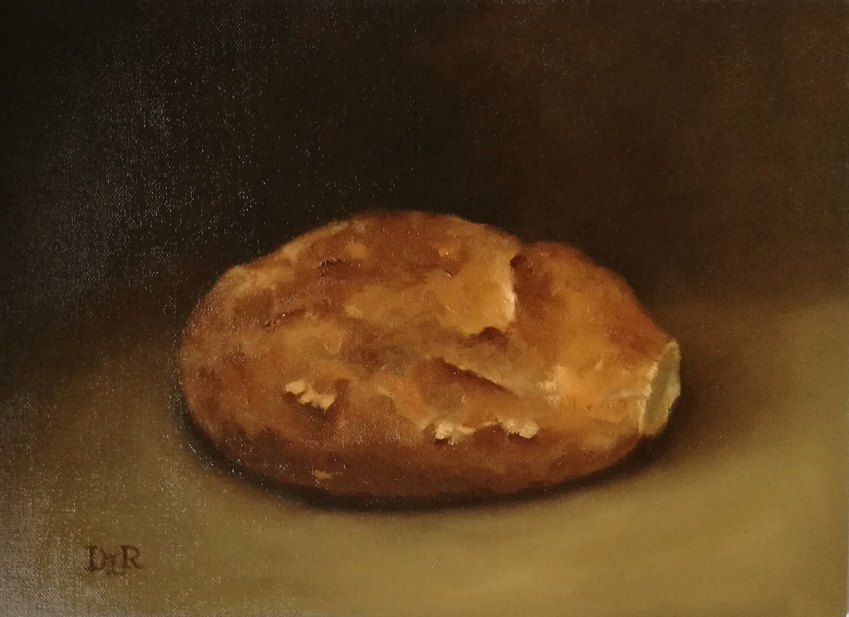 Impressionistic Still Life Oil Painting By Daniela Roughsedge, 13 X 9, Our Daily Bread, Original Artwork