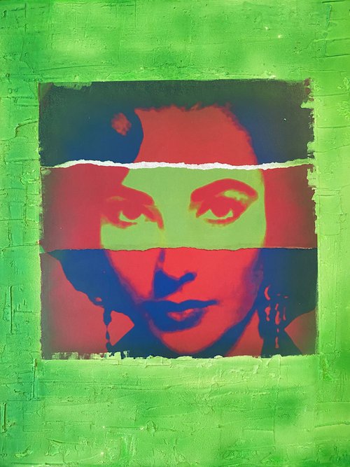Liz Taylor a la Warhol Zorro Green by Jerome Cholet