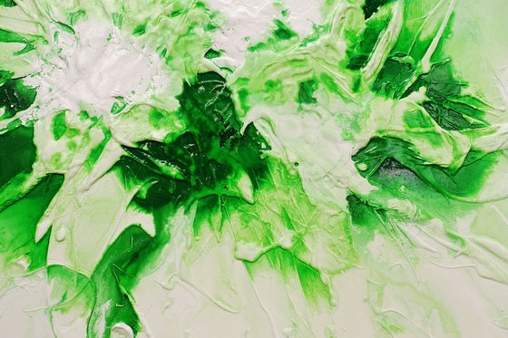 Atomic Lime 120cm x 120cm Textured Abstract Art