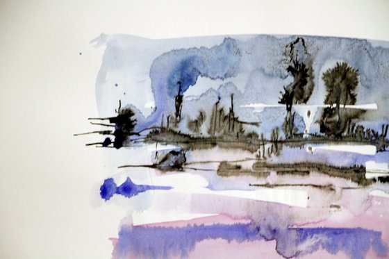 SMALL ABSTRACT LANDSCAPES 19, Watecolor and ink on Paper, 40 x 30