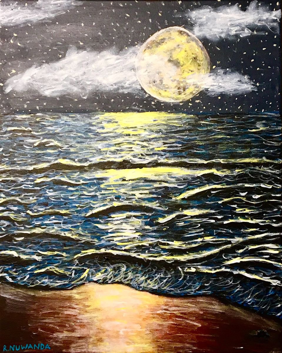 Moon From The Beach by Robbie Potter
