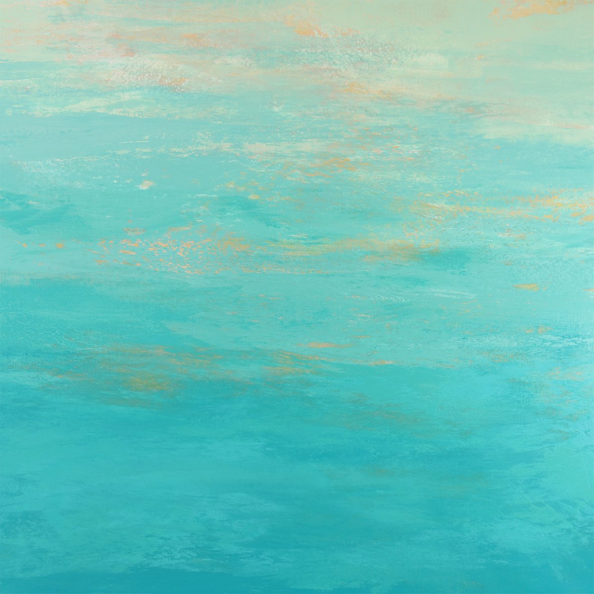 Aqua Summer - Modern Abstract Expressionist Seascape by Suzanne Vaughan