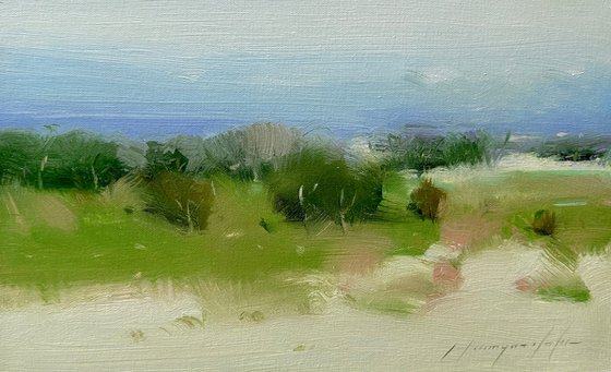Summer View, Original oil painting, Handmade artwork, One of a kind