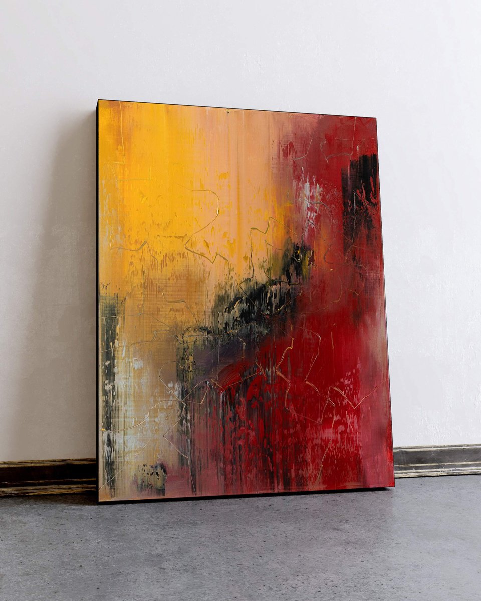 Organic Abstract Acrylic Painting By Nemanja Nikolic, 30 X 40", Along The Way, Original Artwork