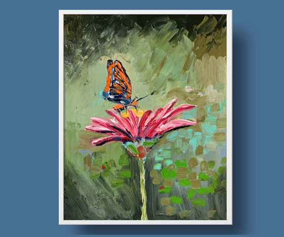 Butterfly and a flower.