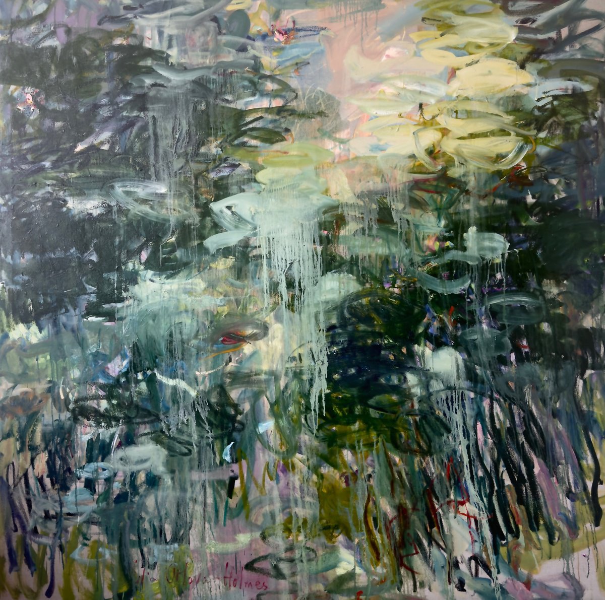 Expressive Oil Painting , Deep Waters By Lilia Orlova-Holmes, 79 X 79, Artwork For Sale On Artfinder