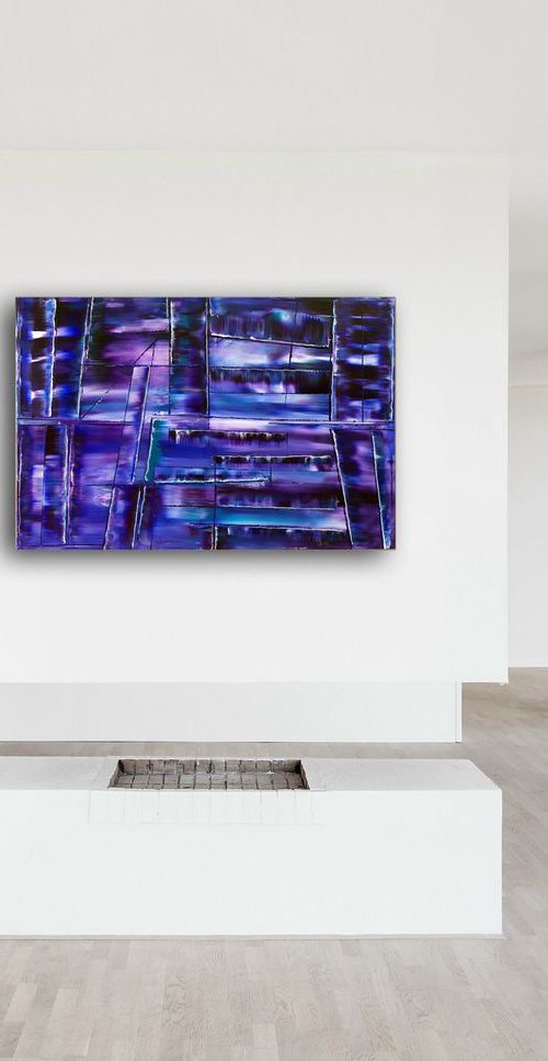 "Variations In Purple" - SPECIAL PRICE - Original PMS Oil Painting On Canvas - 36" x 24" by Preston M. Smith (PMS)