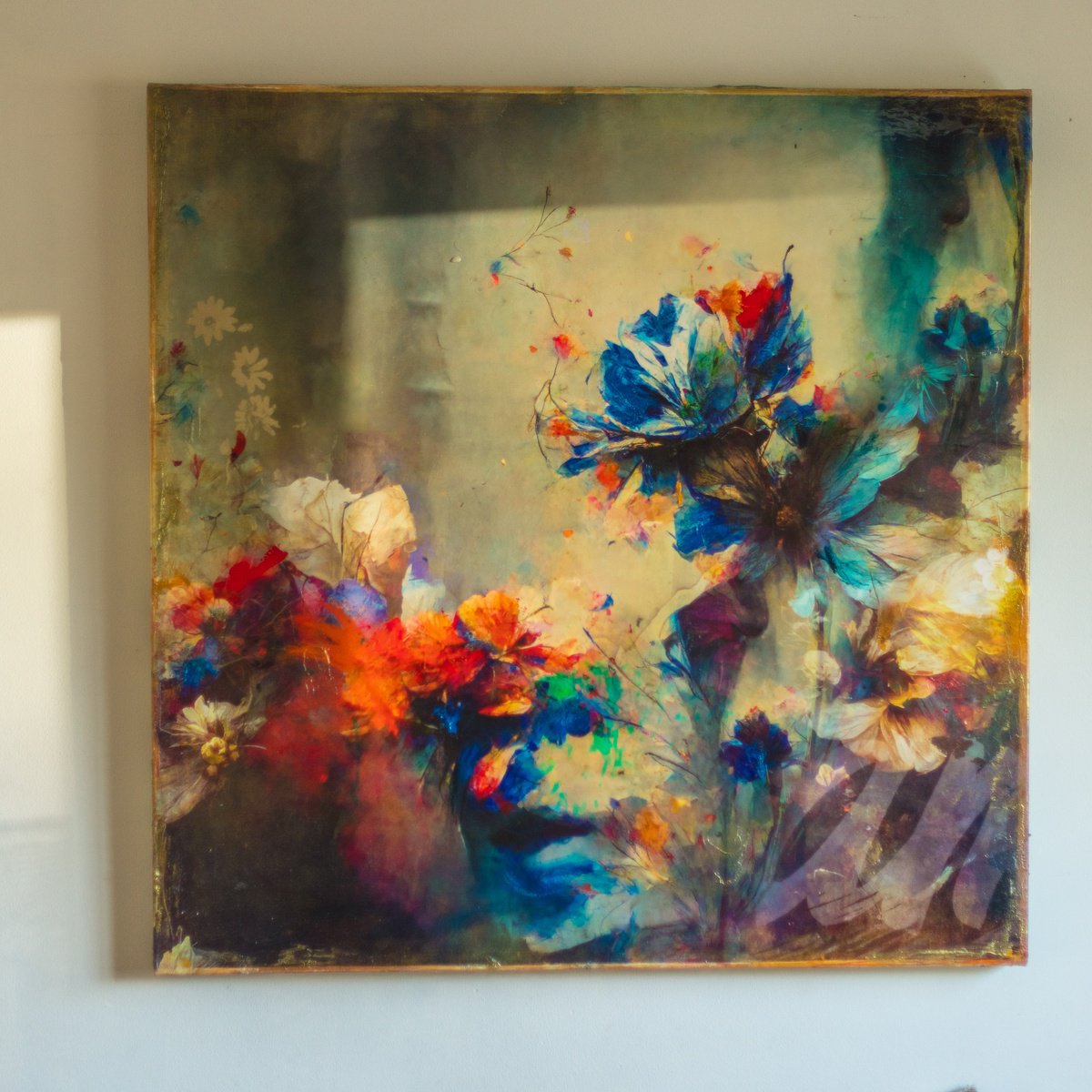 Botanical Painting By Teis Albers, 39 X 39", Wide Awake, Original Artwork