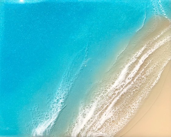 White Sand Beach Infinite Blue Ocean Painting