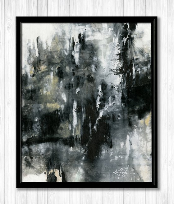 Shadow Land  - Framed Abstract Painting  by Kathy Morton Stanion
