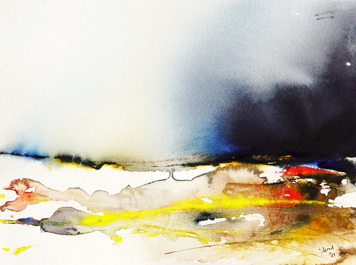 Abstract Watercolour By Jelena B, 12 X 9, Landscape 21-1, Original Artwork