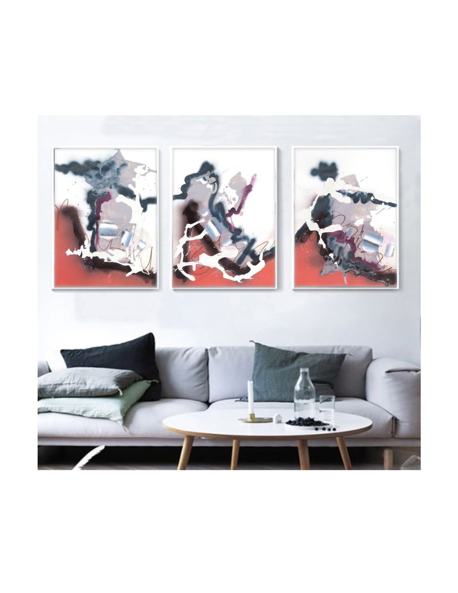 Organic Landscape Painting By Kimberlee Rocca, 54 X 24", Charged Xviii, Original Artwork