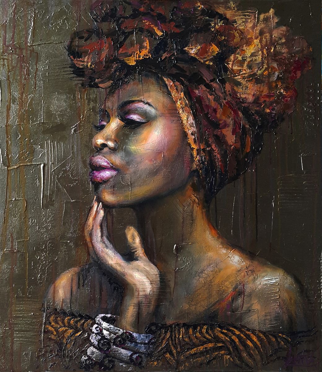 Африканская женщина картина маслом