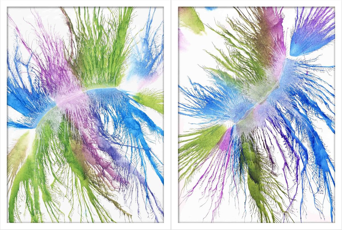 Abstract Acrylic Painting By Sumit Mehndiratta, 60 X 44", Exploflora Series No. 24, Original Artwork