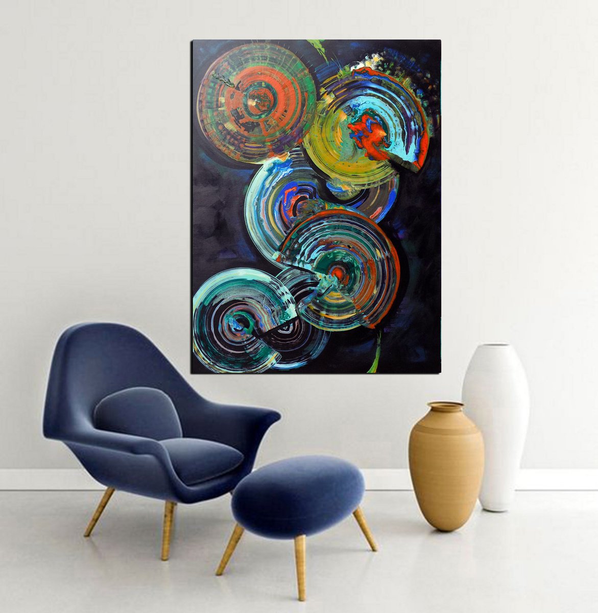 Abstract Acrylic Painting By Areti Ampi, 30 X 39, Rock Ballad, Original Artwork