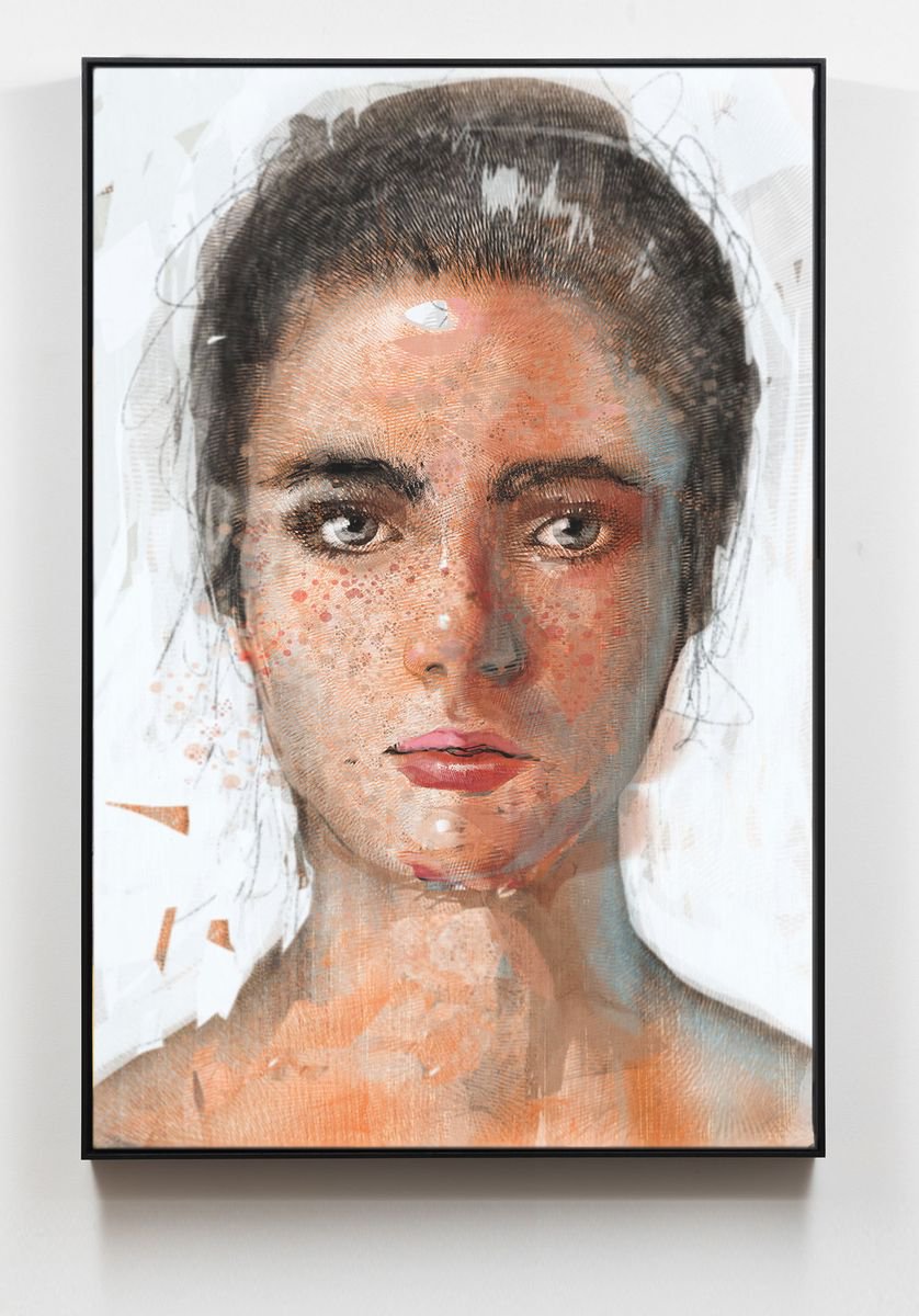 Impressionistic Portrait Acrylic Painting By Dario Moschetta, 24 X 35, Portrait 401, Original Artwork