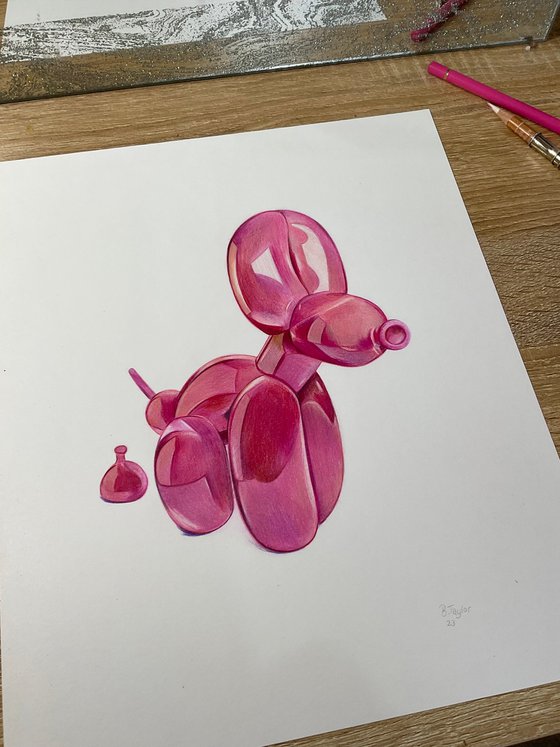 Bubblegum. Pink Balloon dog drawing