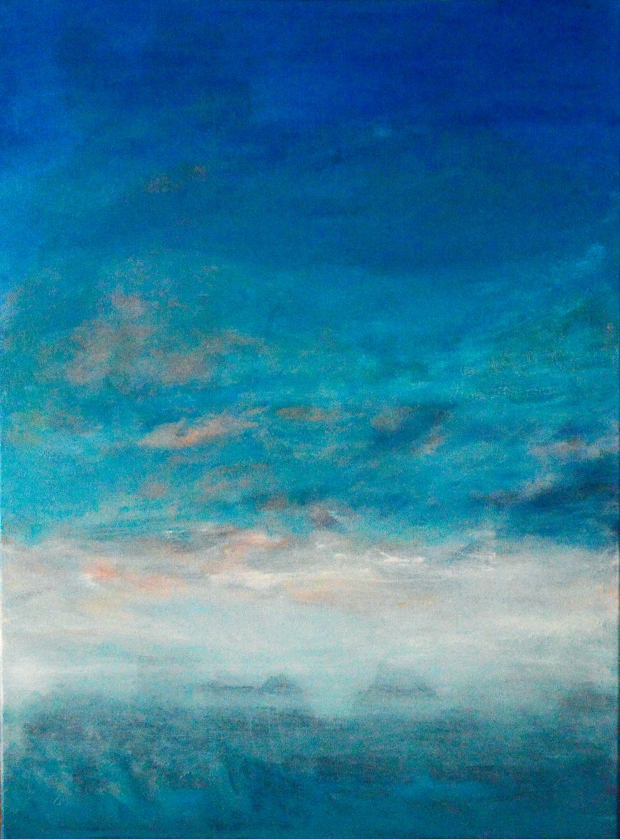 Organic Landscape Oil Painting By Cristian Valentich, 21 X 29, Sunrise, Original Artwork