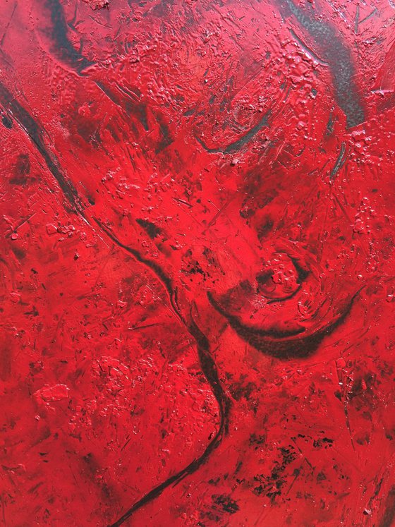 Black & red abstract nude. 40X60cm