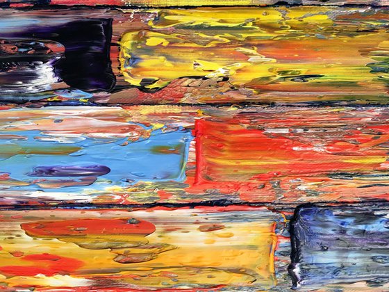 "A New Beginning" - Original Highly Textured PMS Abstract Oil Painting On Canvas - 36" x 18"