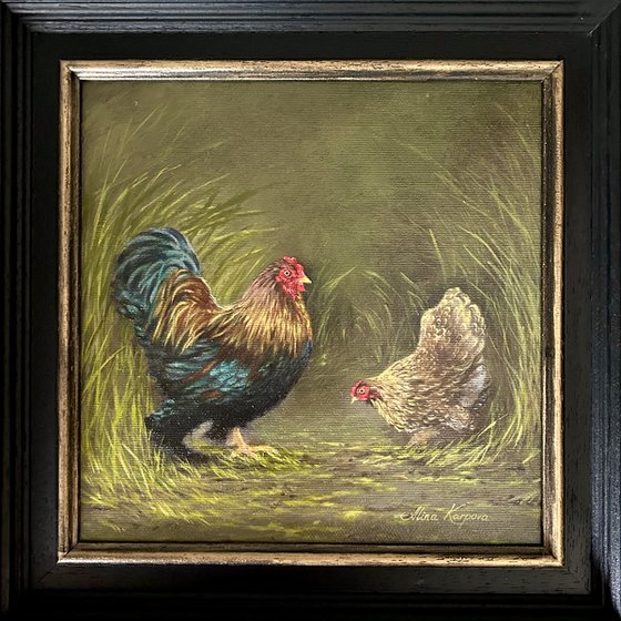 Rooster and hen
