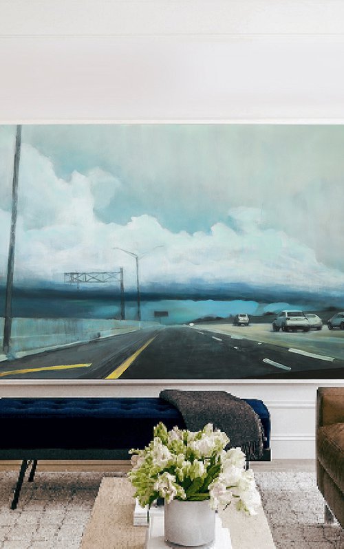 Storm moves through Me 60x36 in 152x91 cm Contemporary Art Abstract by Bo Kravchenko by Bo Kravchenko