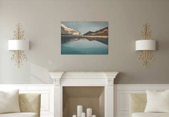 Oil painting, canvas art, stretched, "Mountains 1". Size 39,4/ 27,6 inches (100/70cm).