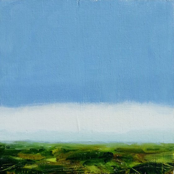 Study : Clouds - landscape #17 - oil on MDF panel