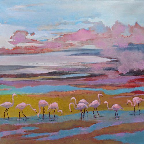 Pink Flamingo's Land by Veta  Barker