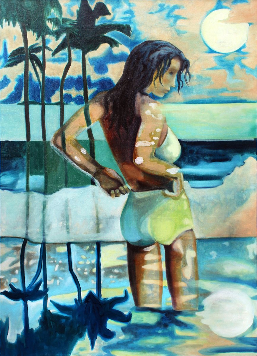 Expressive Portrait Oil Painting By Ben Stephenson, 29 X 41, Mirage, Original Artwork