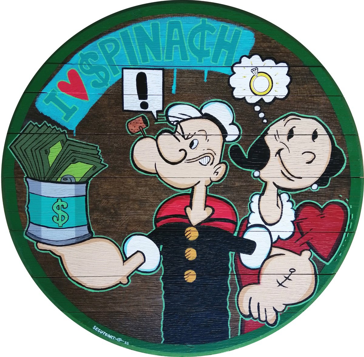 Urban And Pop Portrait Painting By Segutoart, 21 X 21", $Pinach, Original Artwork