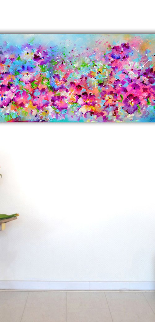 I've Dreamed 32 Pansy Flower Field by Soos Roxana Gabriela