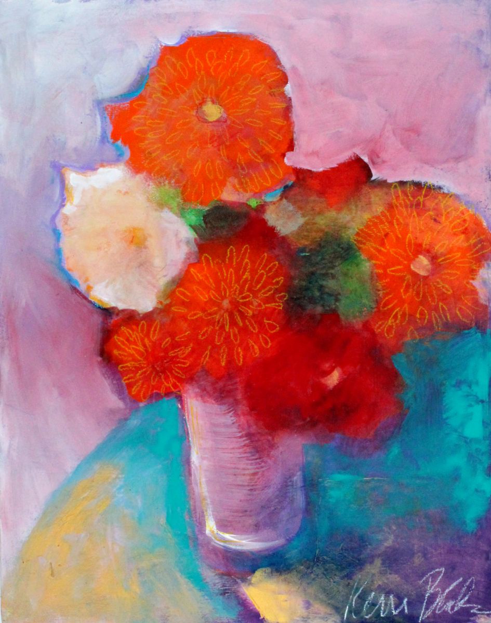 Marigolds And Morning Glory By Kerri Mccabe Artfinder