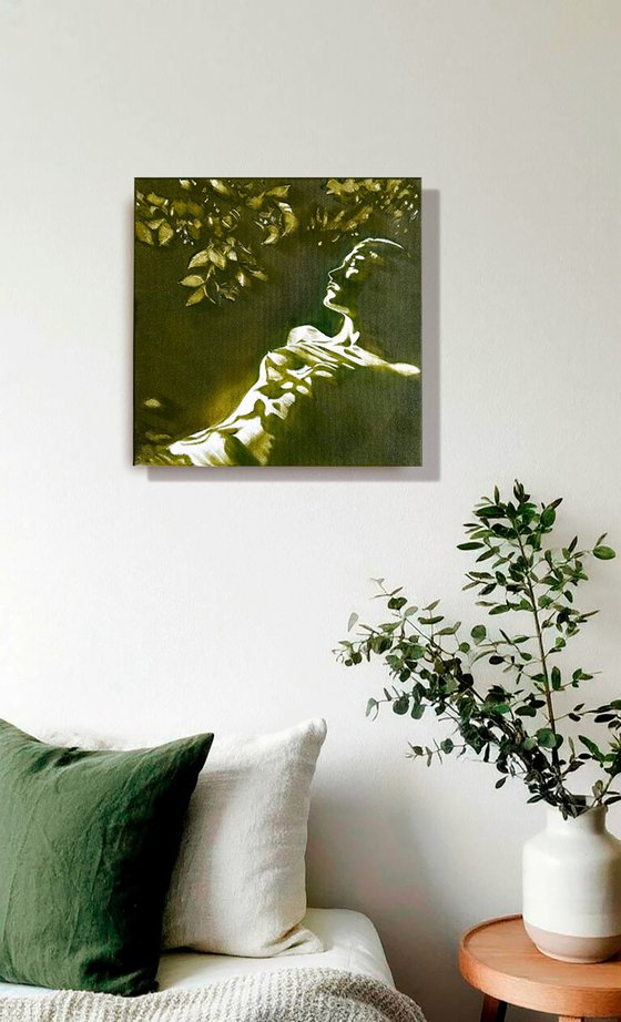 Forest Nymph Awakens - Green Morning Shadows