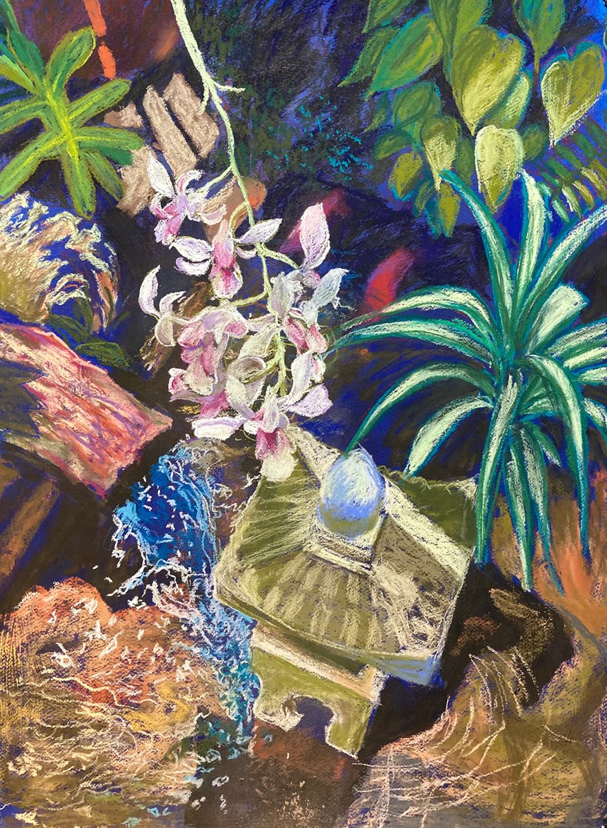 Pond with orchids by John Cottee