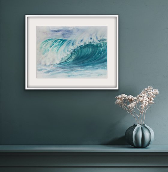 Turquoise sea wave