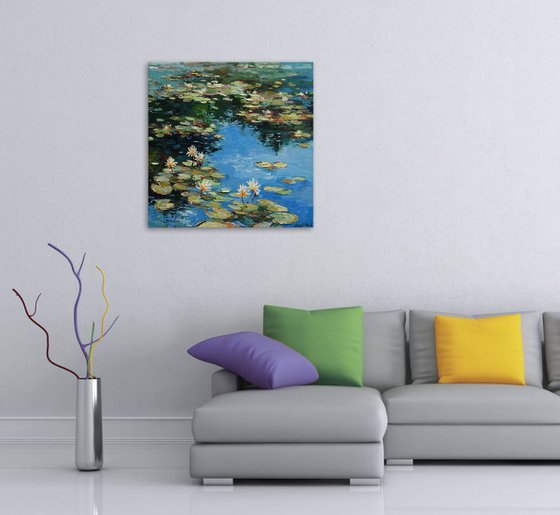 Water lilies Original Oil painting